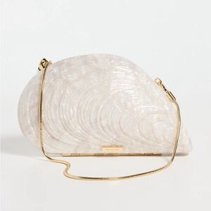 Simkhai Bridget Pearl Oyster Clutch in Ivory